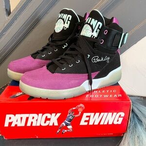 Patrick Ewing 33 Hi Charlotte Basketball Sneakers Black Purple Men’s Sz 13